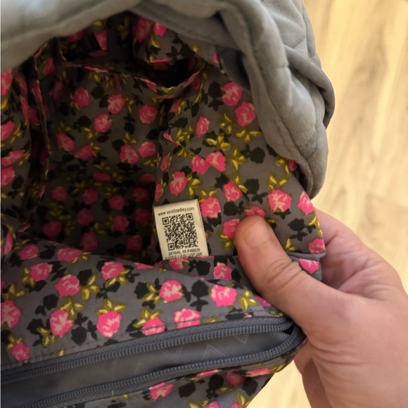 Vera Bradley Blue Gray Quilted Velvet Backpack - Picture 5 of 5